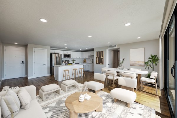 living room at West Temple Apartments Apartments