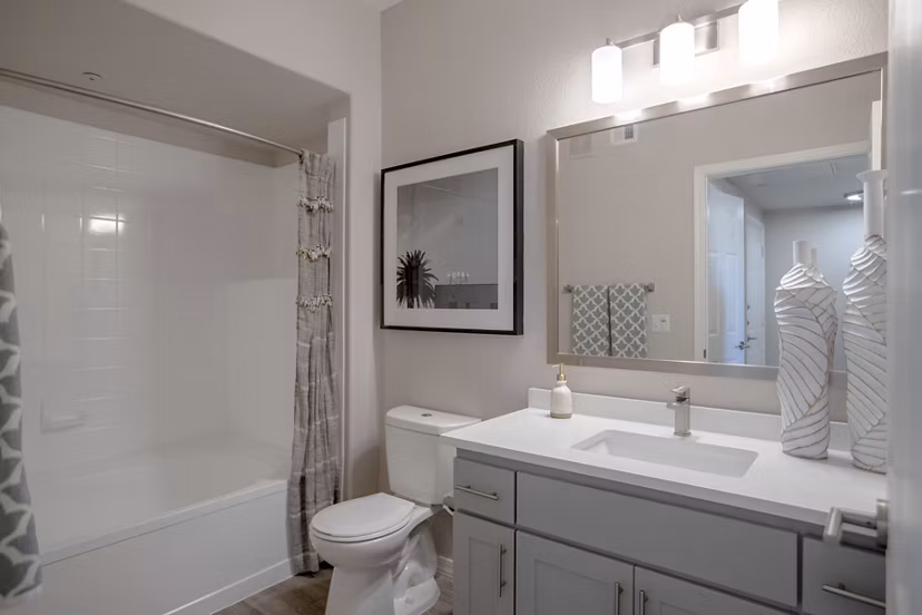 Luxurious bathroom with modern fixtures at Avana Coronado Apartments