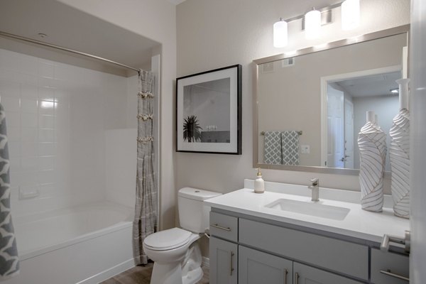 Luxurious bathroom with modern fixtures at Avana Coronado Apartments