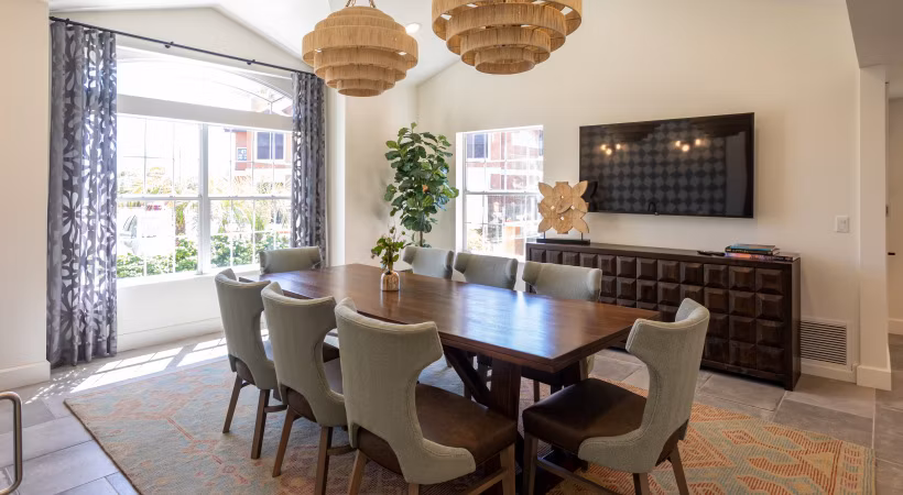 Modern meeting facility with sleek furnishings at Avana Coronado Apartments, ideal for business gatherings and collaborative sessions
