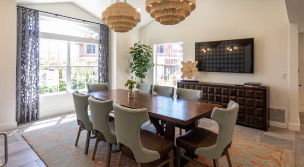 Modern meeting facility with sleek furnishings at Avana Coronado Apartments, ideal for business gatherings and collaborative sessions