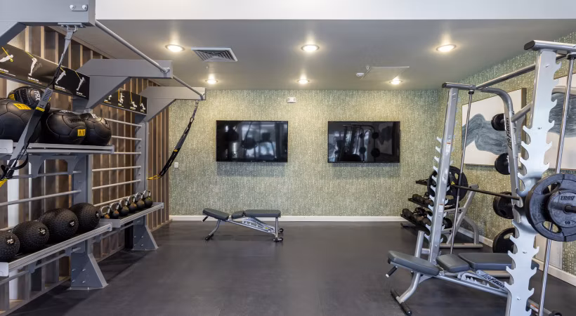 State-of-the-art fitness center with modern equipment at Avana Coronado Apartments