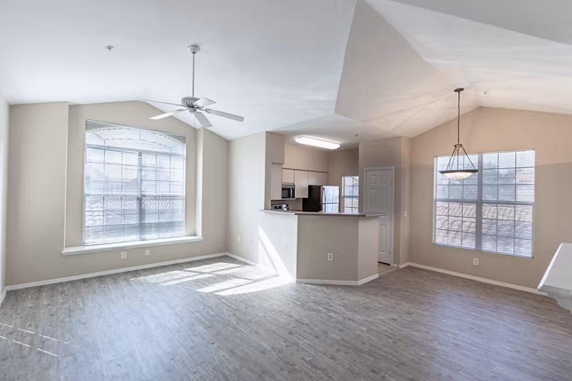 Spacious living room with contemporary decor at Avana Coronado Apartments