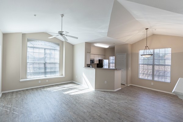 Spacious living room with contemporary decor at Avana Coronado Apartments