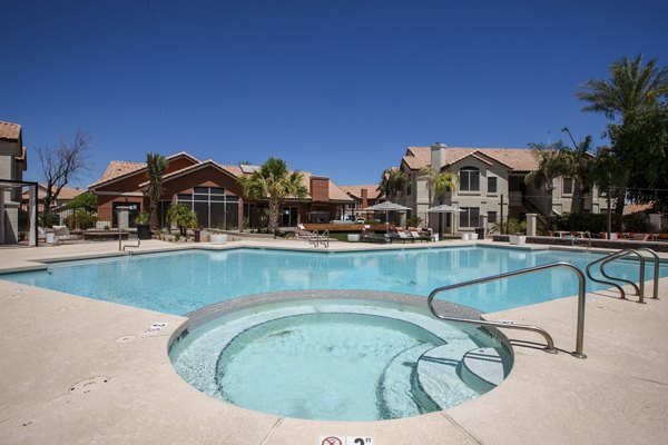 Relaxing outdoor pool area at Avana Coronado Apartments