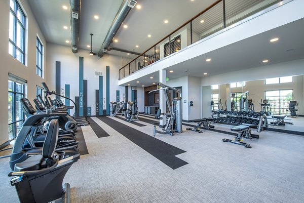 Modern fitness center with state-of-the-art equipment at The Holston Apartments