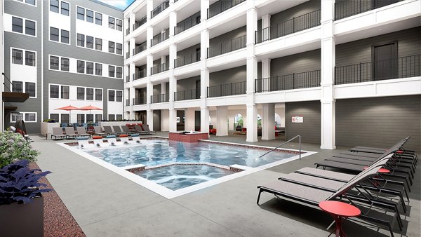 Resort-style pool amenity at Union on Frank Apartments offering luxury relaxation