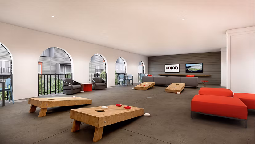 Sport court at Union on Frank Apartments offering recreational activities for residents