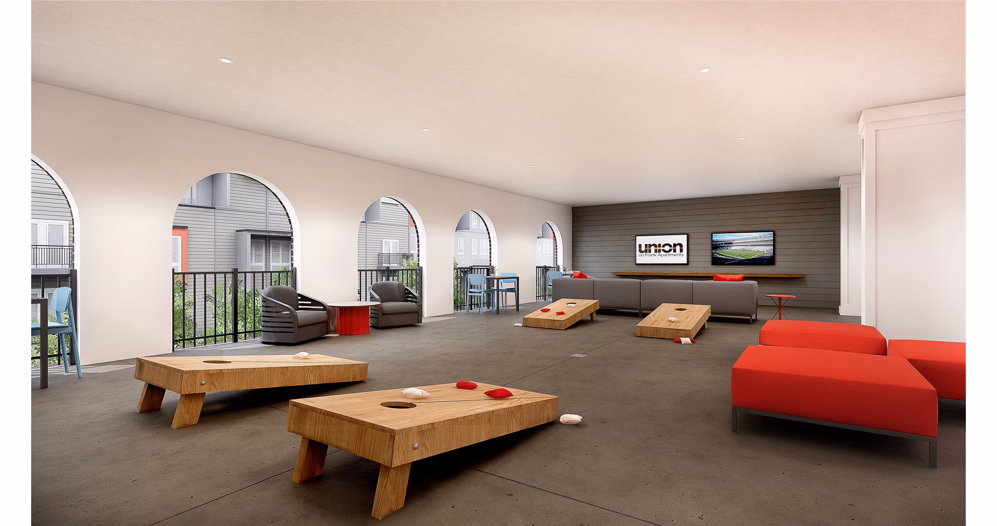 Sport court at Union on Frank Apartments offering recreational activities for residents