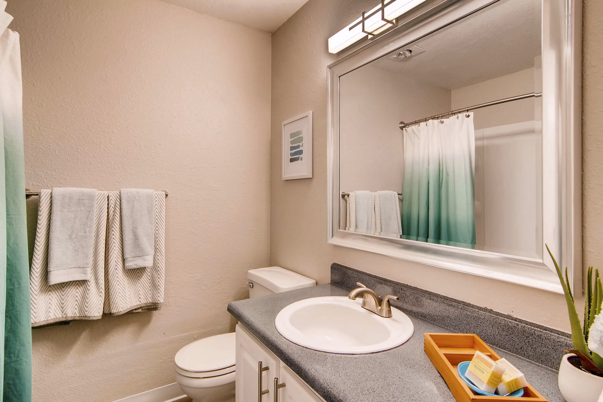 Modern bathroom with sleek fixtures in Arterra Apartments