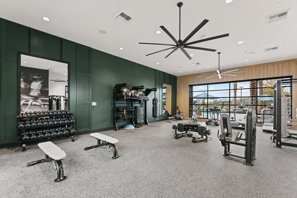 fitness center at Ascent at Campus of Life Apartments 