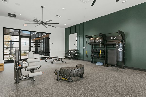 fitness center at Ascent at Campus of Life Apartments 