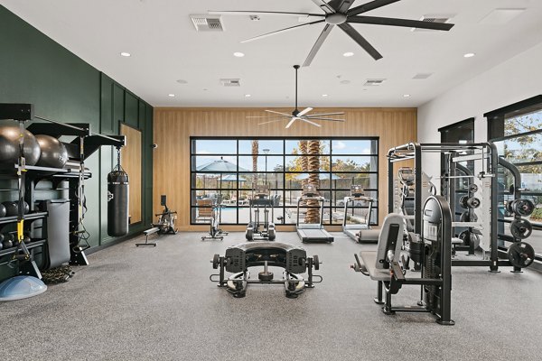 fitness center at Ascent at Campus of Life Apartments 