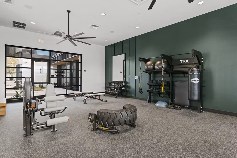 fitness center at Ascent at Campus of Life Apartments