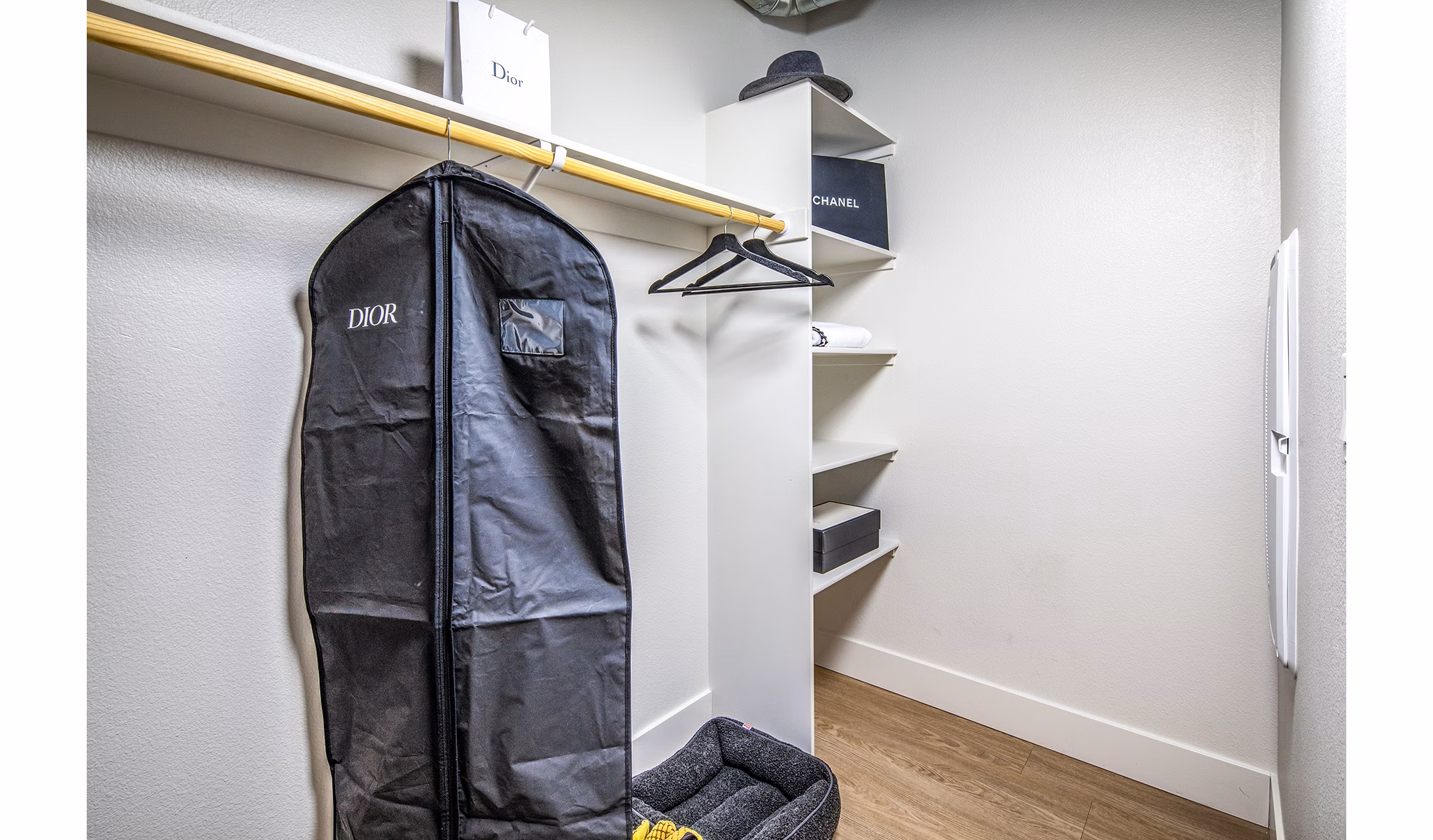 bedroom closet at Llewellyn Apartments