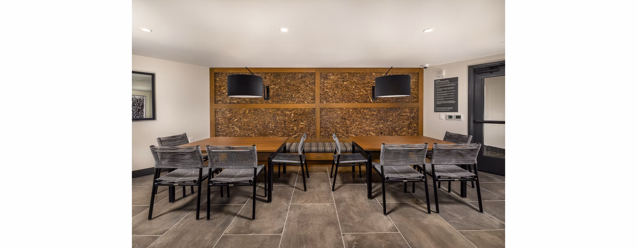Clubhouse with modern design at Llewellyn Apartments