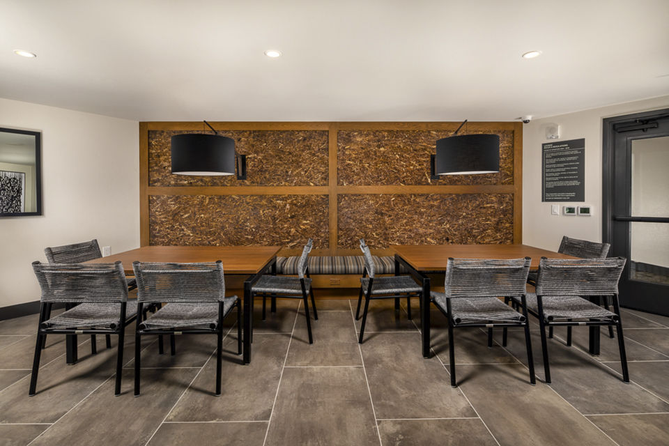 Clubhouse with modern design at Llewellyn Apartments