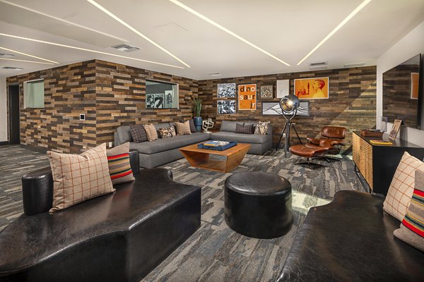 Llewellyn Apartments: Elegant clubhouse with modern furnishings and social lounge area