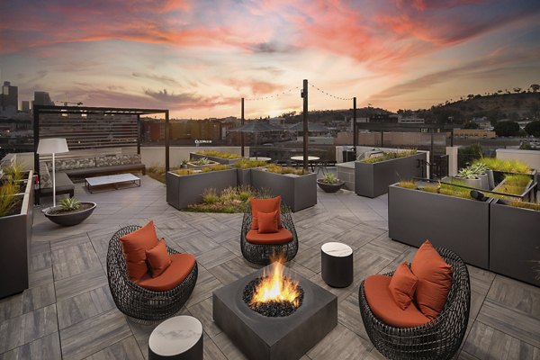 fire pit at Llewellyn Apartments
