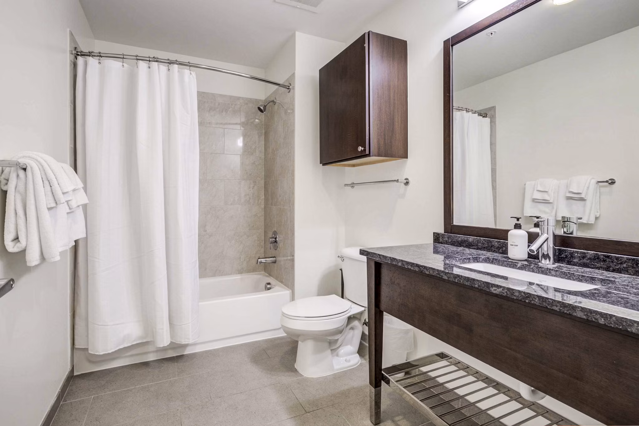 Spa-like bathroom featuring elegant fixtures in DelRay Tower Apartments