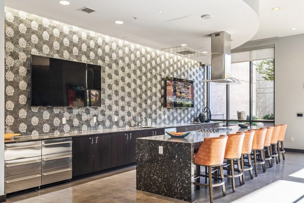 Clubhouse featuring modern dÃ©cor and cozy seating at DelRay Tower Apartments