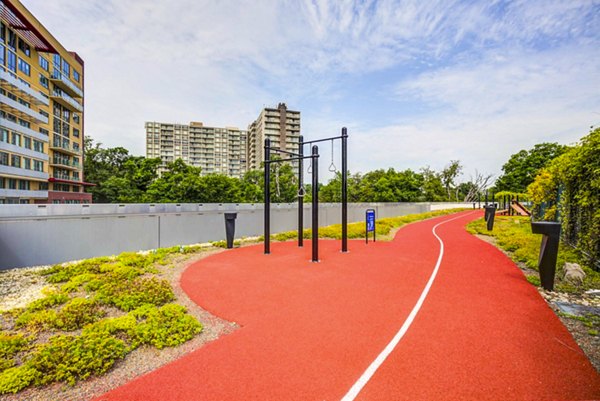 outdoor workout facility at DelRay Tower Apartments