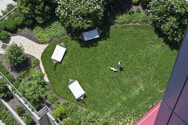 Dog park with agility equipment at DelRay Tower Apartments