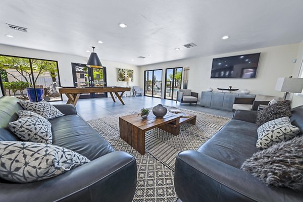Spacious clubhouse featuring modern decor at ENVii Apartments with luxury amenities and social spaces