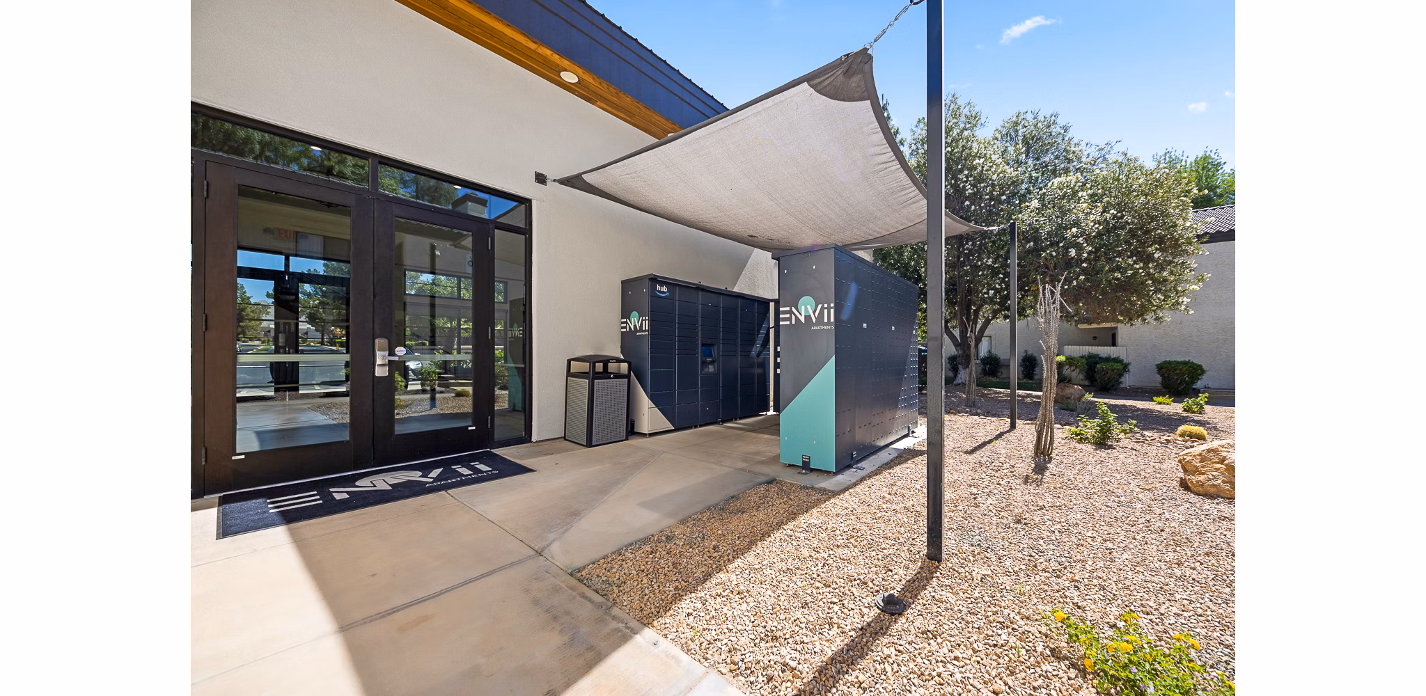 â€œConvenient parcel pickup lockers at ENVii Apartments for easy and secure package managementâ€