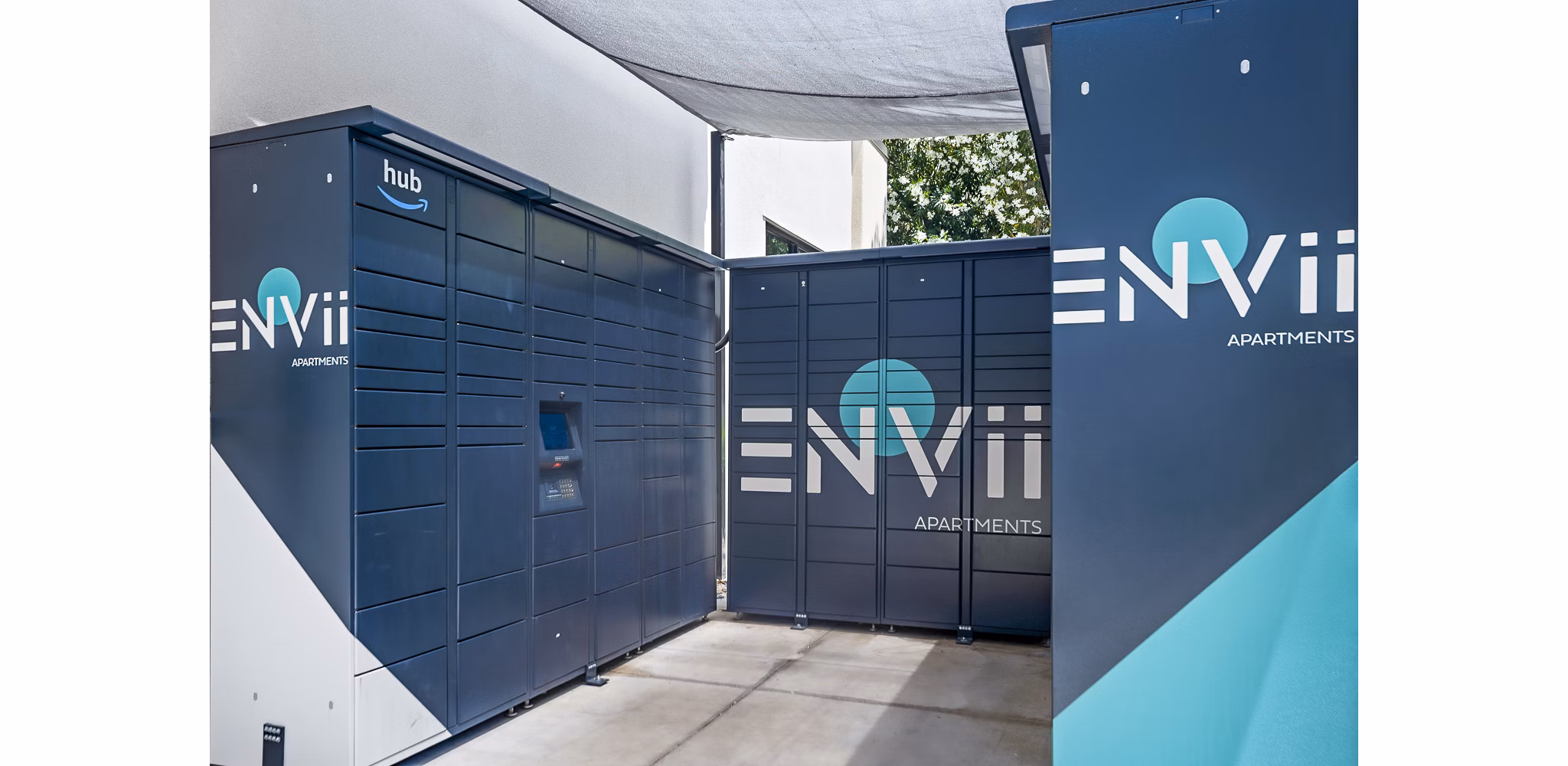 Convenient parcel pickup lockers at ENVii Apartments