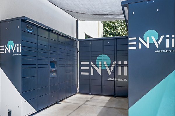 Convenient parcel pickup lockers at ENVii Apartments