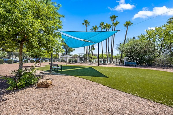 Leash-free dog park with agility course at ENVii Apartments