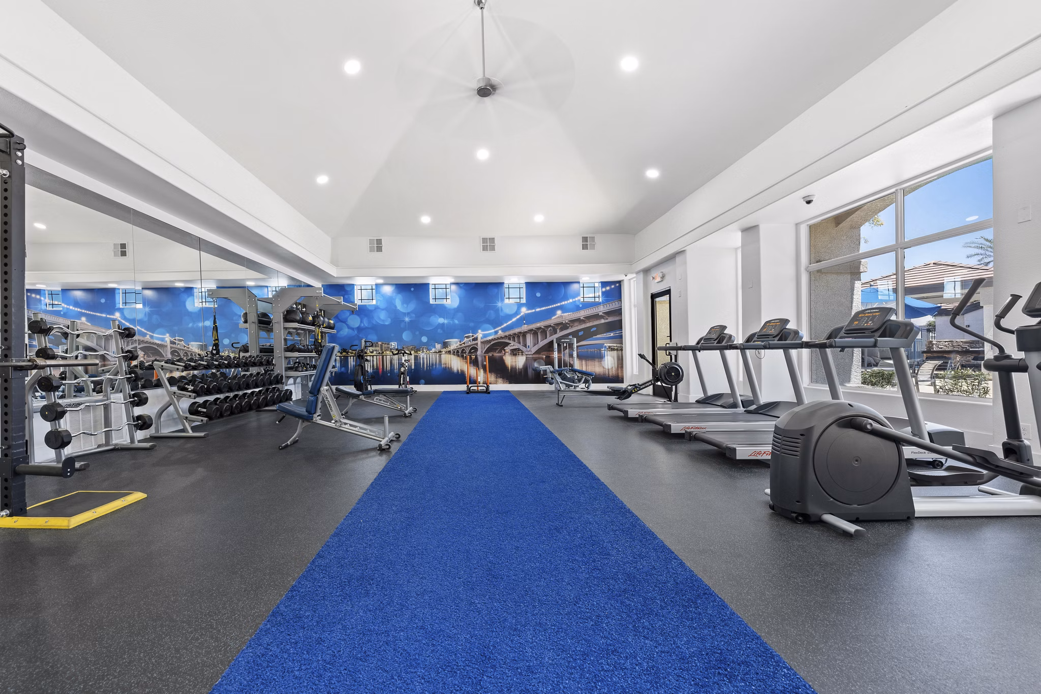 Fitness center with state-of-the-art equipment at Tempe Station Apartments in Tempe