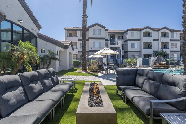fire pit at Broadstone Tempe Station Apartments