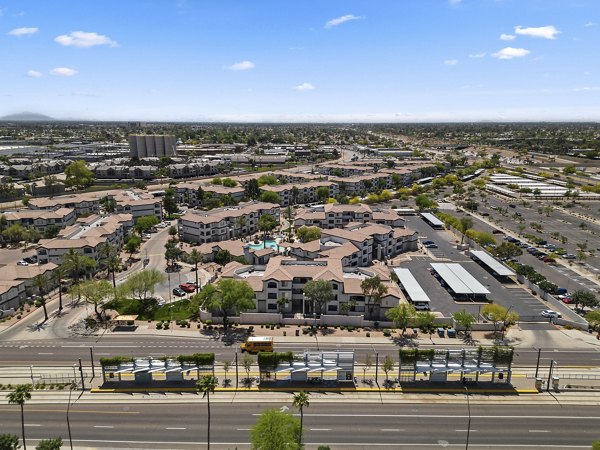 Exterior view of Greystarâ€™s Tempe Station: modern luxury apartments in vibrant Tempe