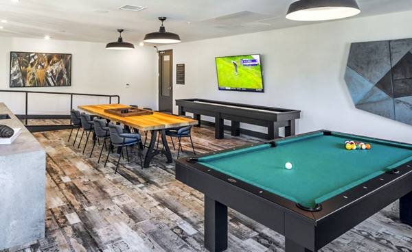clubhouse/kitchen/game room at Astikos Lofts Apartments