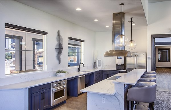 Elegant clubhouse with modern interiors at Rockrimmon Apartments, luxury community by Greystar