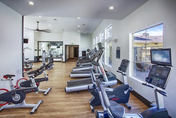 fitness center at Rockrimmon Apartments