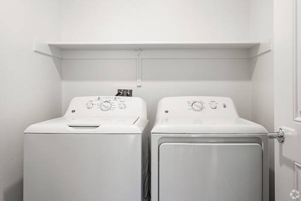 laundry room atThe Mix at SoHay Apartments