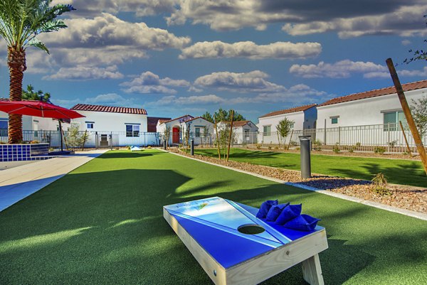 Modern recreational area with outdoor seating at Abode at Litchfield Park Apartments