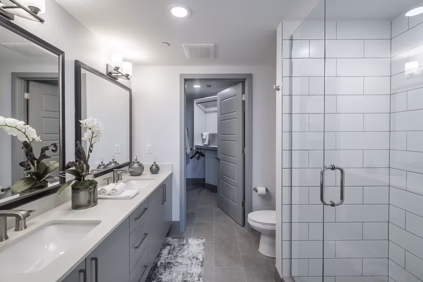 Modern bathroom with sleek fixtures at NOVO Las Olas Apartments