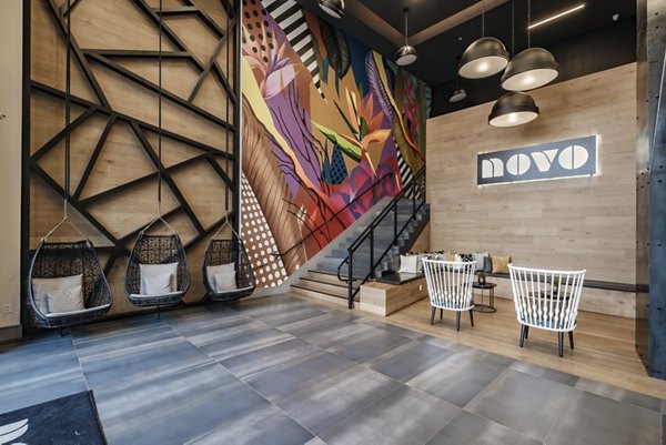 Clubhouse featuring contemporary design and social spaces at NOVO Las Olas Apartments, a luxury community in a prime location