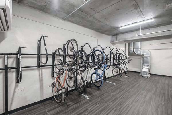 Secure bike storage at NOVO Las Olas Apartments offering convenience and accessibility for residents in this luxury community
