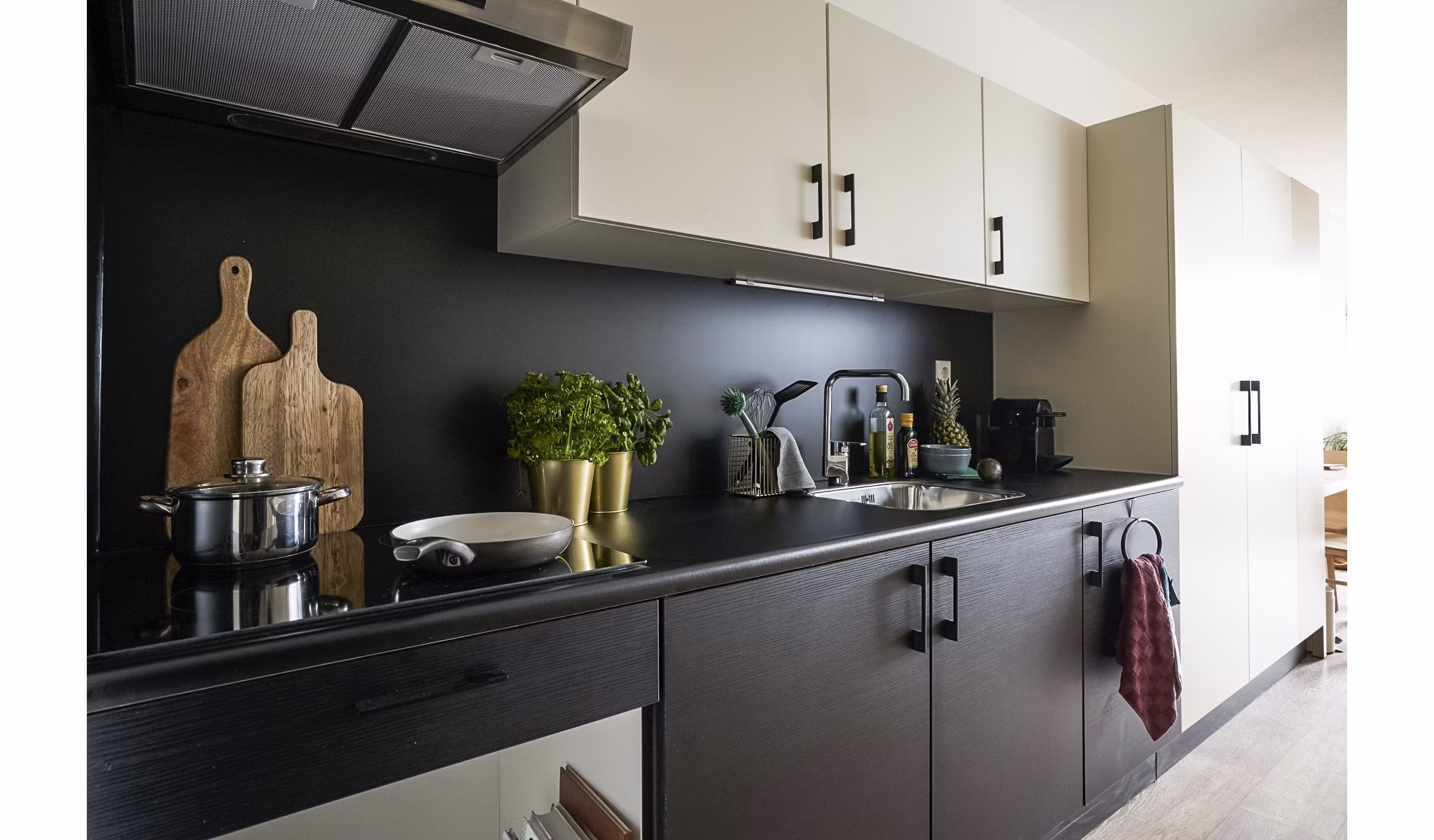 kitchen at OurDomain Amsterdam South East Apartments