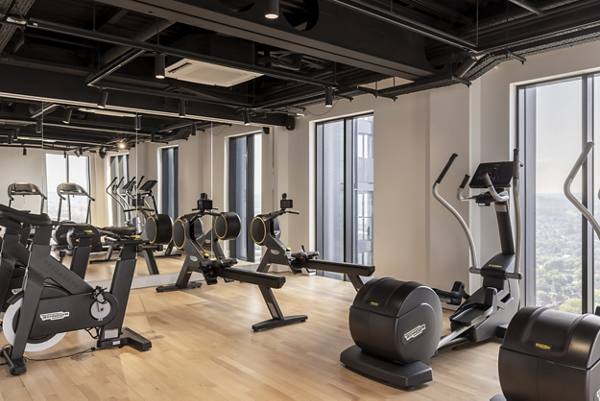 fitness center at Ten Degrees Apartments
