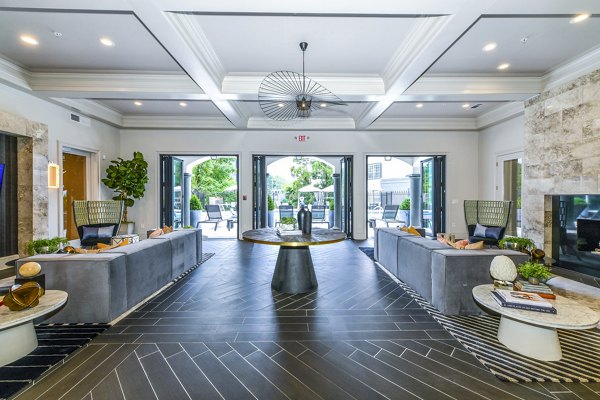 Elegant clubhouse and lobby at Avana Cheshire Bridge Apartments, featuring modern furnishings and a welcoming atmosphere for residents
