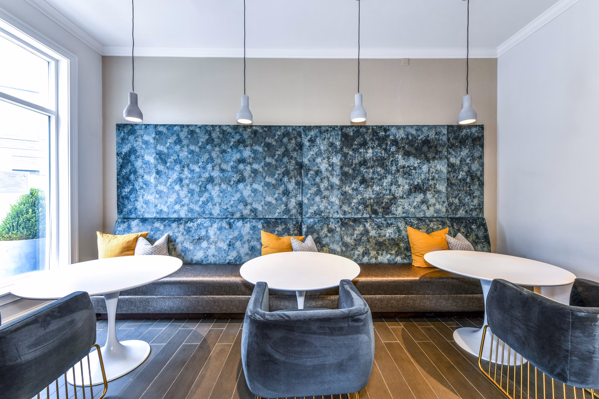 Clubhouse lobby with modern decor at Avana Cheshire Bridge Apartments