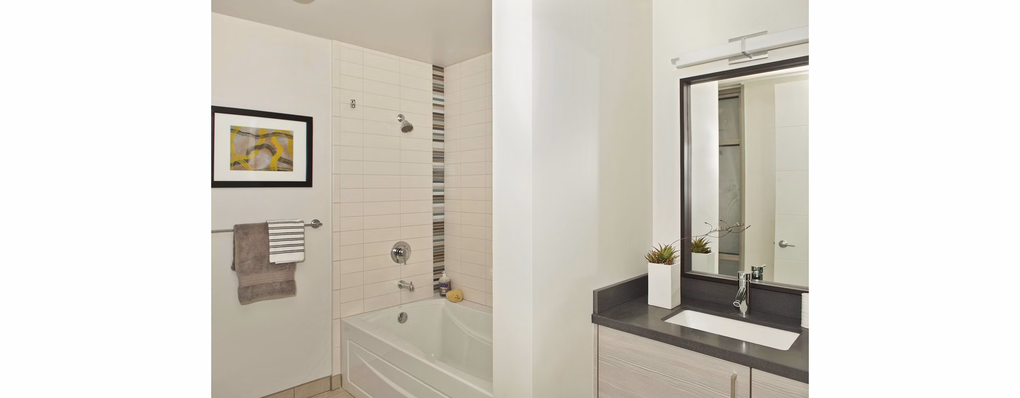 Modern bathroom with sleek fixtures at 38 Dolores Apartments, luxury living in San Francisco
