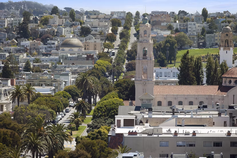 City skyline view from a luxury apartment at 38 Dolores Apartments in San Francisco