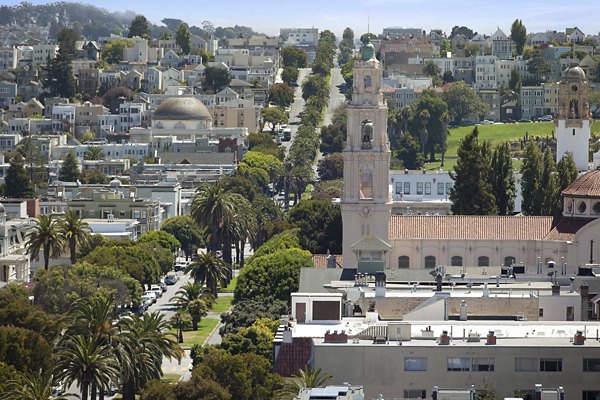 City skyline view from a luxury apartment at 38 Dolores Apartments in San Francisco
